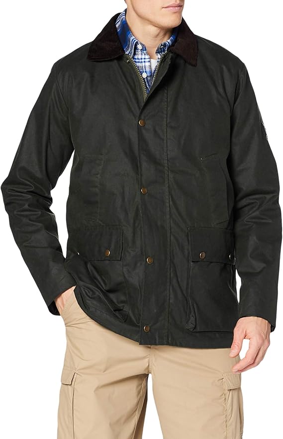 regatta 男士乡村蜡防水灯芯绒领装饰蜡夹克夹克